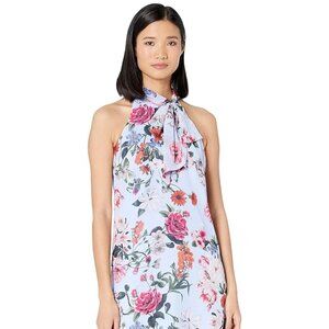 Vince Camuto Chiffon Halter Bow Dress, NWT Size 2, Blue